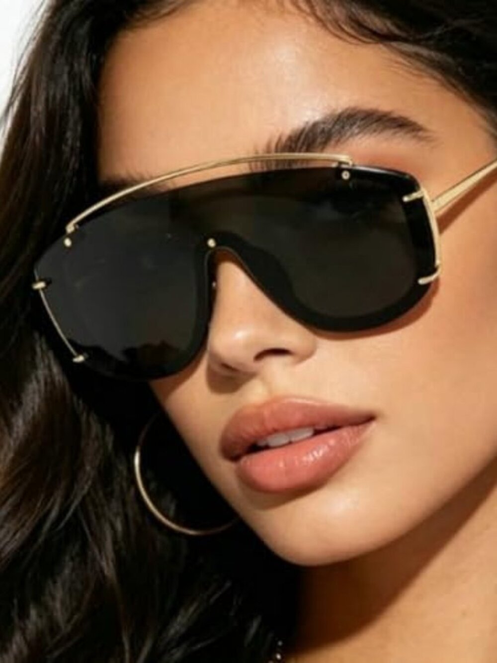 Popular Oversized Pilot Sunglasses Women Men Luxury Big Frame Mask